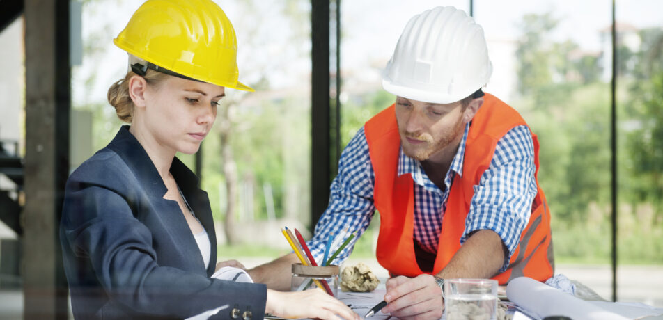 Architect Engineer Discussion Brainstorming Construction Concept