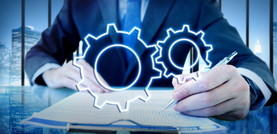 Business Achievement Progress Develpoment Cogwheel Concept